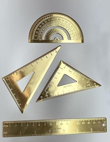 Golden Brass Ruler Stationery Set